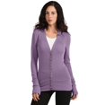 thumbnail image 2 of J. METHOD Women's Snap Button Cardigan Long Sleeve Knit Ribbed Sweater NEWJ181 Lilac Grey XL, 2 of 5