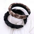 thumbnail image 4 of Bmisegm Braided Headbands for Women Velvet Hair Handmade Hair Bands Headwear Accessories Black, 4 of 5