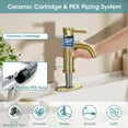 thumbnail image 4 of Wowkk Sanitary Ware Bathroom Faucets Stainless Steel Single Handle Bathroom Sink Faucet with Pop up Drain and PEX Encrypted Hose, Modern Bathroom Faucets for Sink 1 or 3 Holes, Brushed Gold, 4 of 10