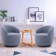 thumbnail image 4 of Sumdeal Club Swivel Barrel Chair Chair, Round Accent Sofa Chair, Modern Leisure Arm Chair for Nursery, Living Room, Hotel, Bedroom, Office, Light blue, 4 of 6