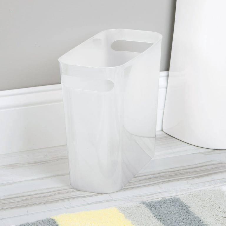 Mdesign Plastic Small 1.5 Gal./5.7 Liter Trash Can, Built-in Handles, Light  Gray : Target
