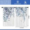 thumbnail image 3 of Blue Leaves Plant Kitchen Curtains 27.5W x 39L Inch Botanical Wood Wooden Rustic Farmhouse Eucalyptus Rod Pocket Short Cafe Tier Small Window Treatment Drapes Decor 2 Panels, 3 of 5