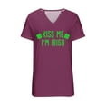 thumbnail image 4 of HongQid Womens St Patricks Day Shirt V Neck Irish Lucky Paddy's Day Graphic Short Sleeve Tee Tops, 4 of 4