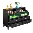 thumbnail image 5 of UBesGoo Modern Black 6 Drawer Dresser with Charging Station, Bedroom Drawer Organizer with LED Light, Black Finish, 5 of 9