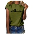 thumbnail image 2 of Ichuanyi Womens Tops, Summer Clearance Women Girls Plus Size Print Tees Shirts Short Sleeve T Shirt Blouse Tops, 2 of 5