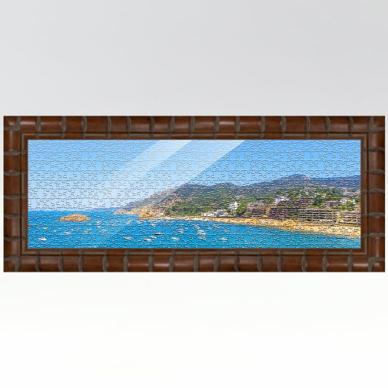 10x20 Traditional Honey Pecan Complete Wood Picture Frame with UV Acrylic, Foam Board Backing, & Hardware - Brown