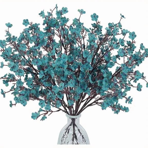 Vibrant Teal Artificial Baby's Breath Bouquets for Wedding Centerpieces Home Decor Halloween Party Supplies Faux Floral Arrangements