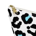 thumbnail image 5 of White & Blue Leopard Animal Print Makeup Bag Women's Cosmetic Pouch Bag, 5 of 5