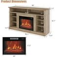 thumbnail image 6 of 58" Farmhouse Fireplace TV Stand for 65 Inch TV, 23" Electric Fireplace with 3D LED Flames, 32" Tall Highboy Entertainment Center, TV Console with Open Shelf Storage for Living Room/Bedroom, Grey, 6 of 8