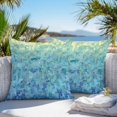 thumbnail image 3 of Throw Pillow Covers 16x16 Inch Set of 2, Turquoise Blue Teal Waterproof Outdoor Pillow Covers, Chic Stained Glass Texture Aesthetic Decorative Cushion Pillowcases for Couch, Sofa, Bed, Garden, Patio, 3 of 9