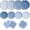 Blue, variant on 60PCS Pink Gold Rim Scalloped Disposable Tableware Set for 20 Guests, Paper Plates & Napkins for Mother's Day Girls Birthday Baby Shower Tea Party
