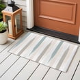 thumbnail image 4 of Blue Khaki 2x3 Area Rugs for Living Room, Striped Concise Brush Abstract Non Slip Floor Mat Washable Low-Profile Indoor Carpet for Bedroom, Dining Room, Bathroom, 4 of 9