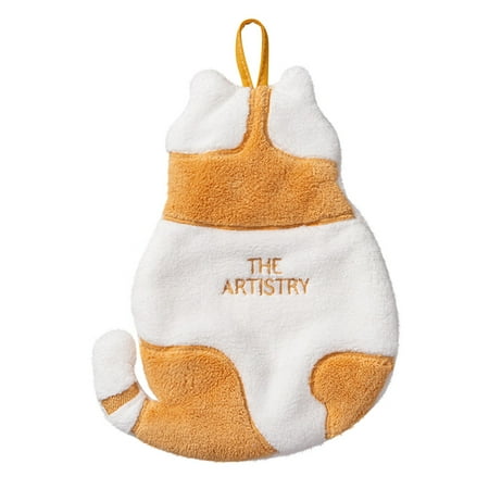 

Juebong Absorbent Hand Towel Cute Children Can Be Hung Cartoon Cat Hand Towel Coral Velvet Housework Cleaning Rag
