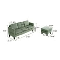 thumbnail image 7 of L-Shaped Sectional Sofa,67" Corduroy 3-Seat Small Sofa Couch with Ottoman for Small Living Room,Living Rooms,Apartments,Green, 7 of 7