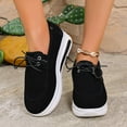 thumbnail image 5 of Mepaouo Platform Fashion Sneakers for Women Lace up Work Oxfords Casual Slip on Walking Shoes Black 7.5, 5 of 9