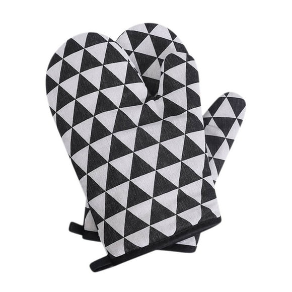 Household Heat Gloves, Kitchen Heat Microwave Oven Gloves, Oven Baking Insulation Gloves, Thickened Cotton Gloves(2PC)