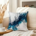 thumbnail image 3 of Ethan Taylor Abstract Throw Pillow Soft Cushion Cover 'Crystal Geode Crystals Geode Modern Marble Agate' Pattern Decorative Square Accent Pillow Case, 20x20 Inches, Blue, White, 3 of 5