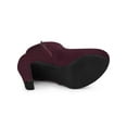 thumbnail image 5 of BLISSFUL STEP Women's Round Toe Side Zipper Block High Heel Ankle Boots Burgundy 10, 5 of 8