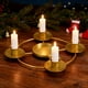 thumbnail image 5 of Portavelas para corona de Adviento Portavelas redondos para Adviento para 5 velas Adviento y decoraciones Portavelas de metal dorado para iglesia y hogar, 5 of 5
