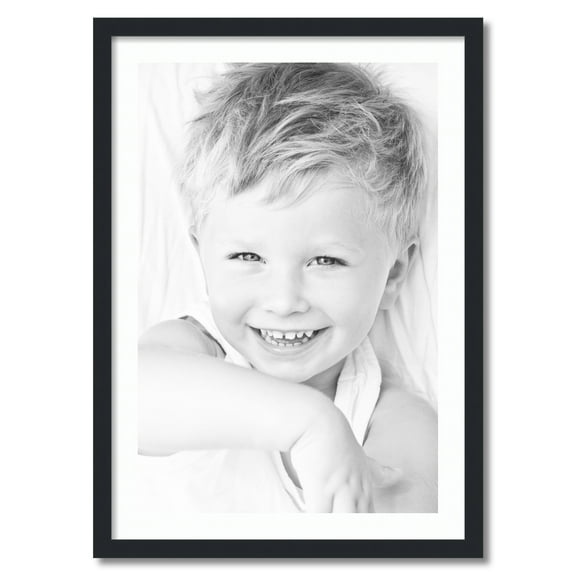 ArtToFrames 24x34" Matted Picture Frame with 20x30" Single Mat Photo Opening Framed in 1.25" Satin Black and 2" Super White Mat (FWM-3926-24x34)