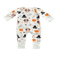 thumbnail image 3 of Combinaison d'Halloween pour Bébés Filles Garçons Imprimé Citrouille à Manches Longues avec Fermeture Éclair, 3 of 7