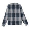 thumbnail image 5 of Men's Plaid Print Round Neck Long Sleeve Ribbed Knit Pullover, Sweater for Fall Winter, Casual Style and Holiday Season,Blue,L, 5 of 6