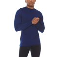 thumbnail image 4 of 100% Merino Wool Lightweight Mens Base Layer - Long Sleeve Crew Shirt Navy Small, 4 of 5