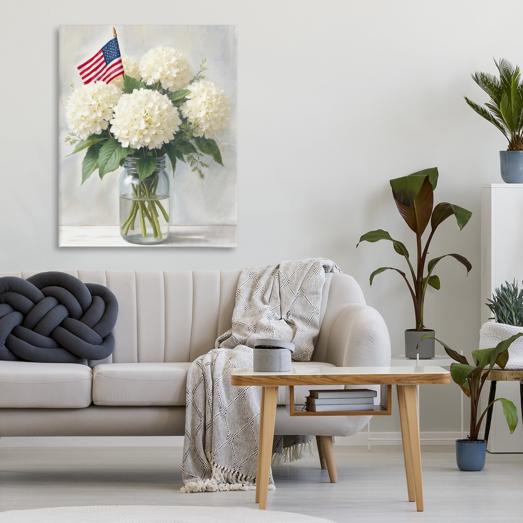 Stupell Industries Festive Patriotic Hydrangea Canvas Wall Art, design by Kim Allen