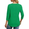 thumbnail image 4 of Fantaslook Womens Plus Size Tops 3/4 Sleeve Pleated Dressy Blouses Crew Neck Casual Tunic Tops Summer Shirts, 4 of 7