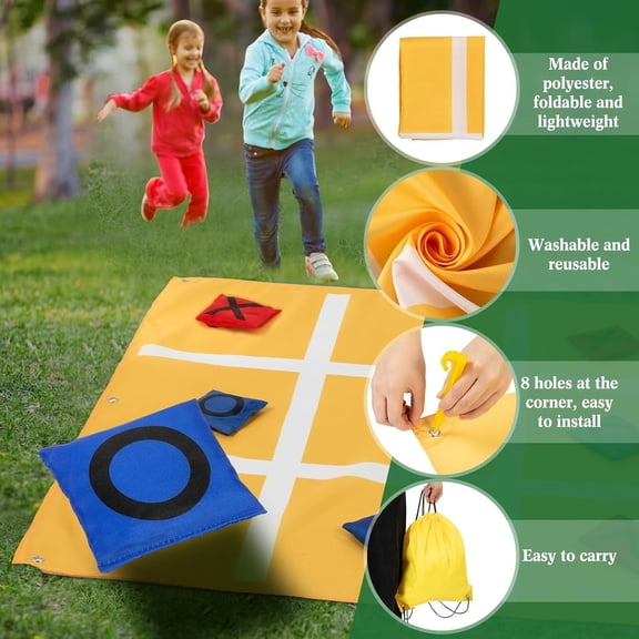 Qiweii Bean Bag Toss Game Set,Portable Outdoor Game for Family Party Lawn and Backyard Fun