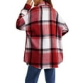 thumbnail image 5 of UVN Plaid Shirts for Women Flannel Long Sleeve Shacket Jacket Ladies Shirt Button Down Top Casual Coats, 5 of 7