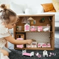 thumbnail image 6 of 32 Pcs Pink Dollhouse Furniture Set,4 in 1 Dollhouse accessories and furniture, Pretend Play Furniture Toys Christmas Birthday for Girls 3Y+, 6 of 7