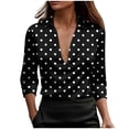 thumbnail image 3 of TaTaai Women's Fashion Spring/Summer Fashion Printed 3/4/7 Sleeve Collar Deep V-neck Top Gift, 3 of 6