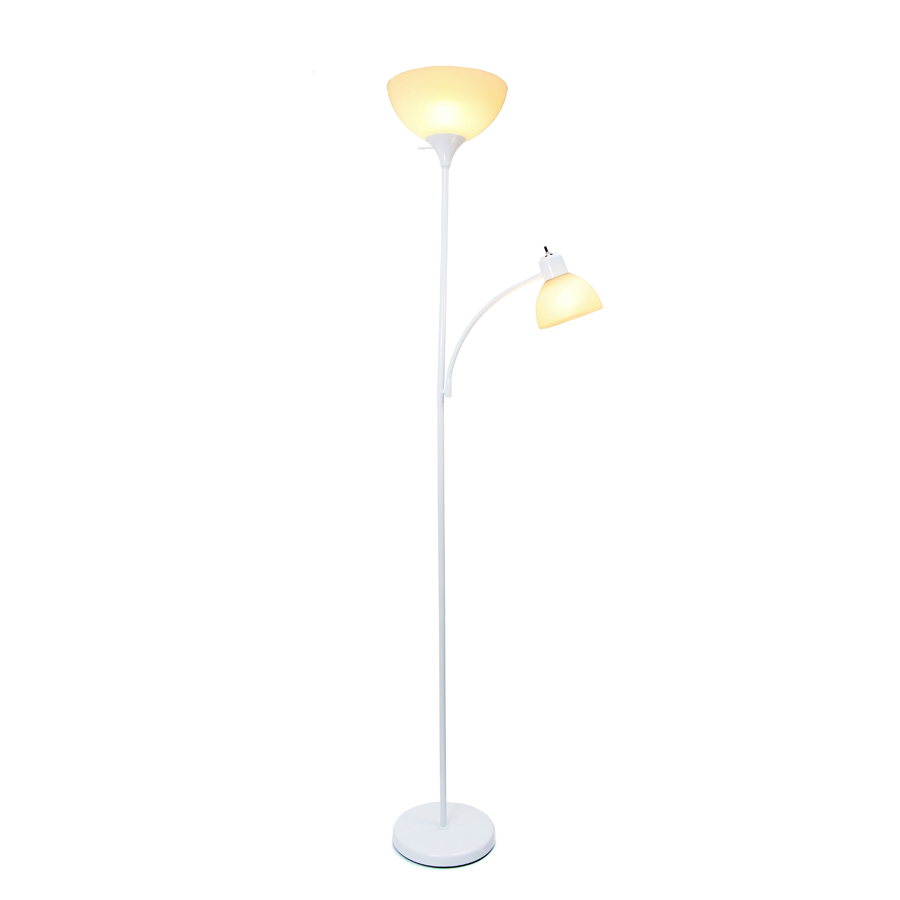 Creekwood Home 71.5" 2 Light Mother Daughter Metal Floor Lamp with LED Bulbs, White