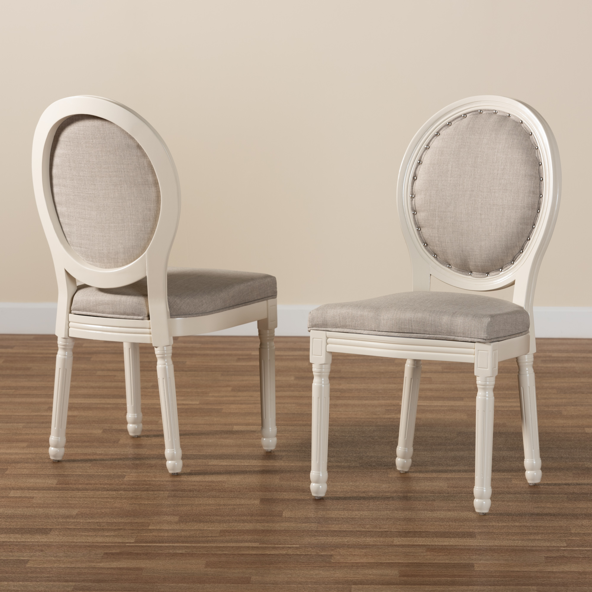 Baxton Studio Louis Dining Chair, Set of 2, Grey