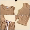 thumbnail image 5 of Xudanell Boy Baby Sleeveless Clothes Kids Jogging Lace up Shorts Suits Toddler Suit for Boys 6-12 Months, 5 of 8