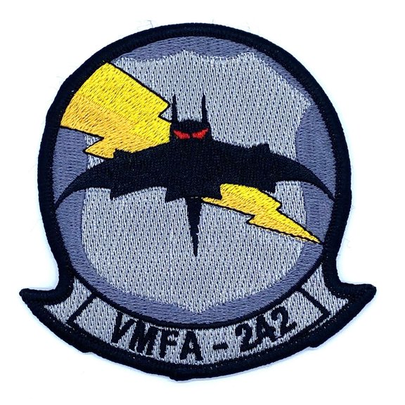 VMFA-242 Bats Squadron Patch Sew On/Plastic Backing, 3.5"