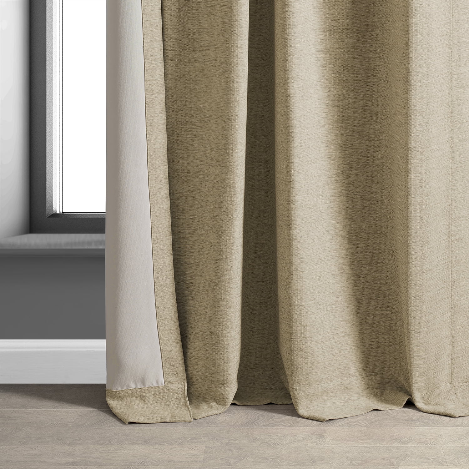 Half Price Drapes Ginger Bellino Textured Faux Linen Room Darkening Curtains For Bedroom & Living Room Curtains(1 Panel), 50W X 108L