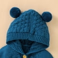thumbnail image 3 of Winter Baby Boys Girls Sweaters Cardigans Autumn Pure Color Long Sleeve Knitted Newborn Infant Toddler Outwear Jackets with Hood, 3 of 5