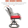 thumbnail image 4 of Magic Union 2 Piece Outdoor Bistro Swivel Dining Chair for Patio Garden with Red Cushion, 4 of 6