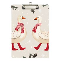 FORMRS Acrylic Clipboard with Low Profile Clip Standard A4 Letter Size, 12.5" x 9", Winter Geese