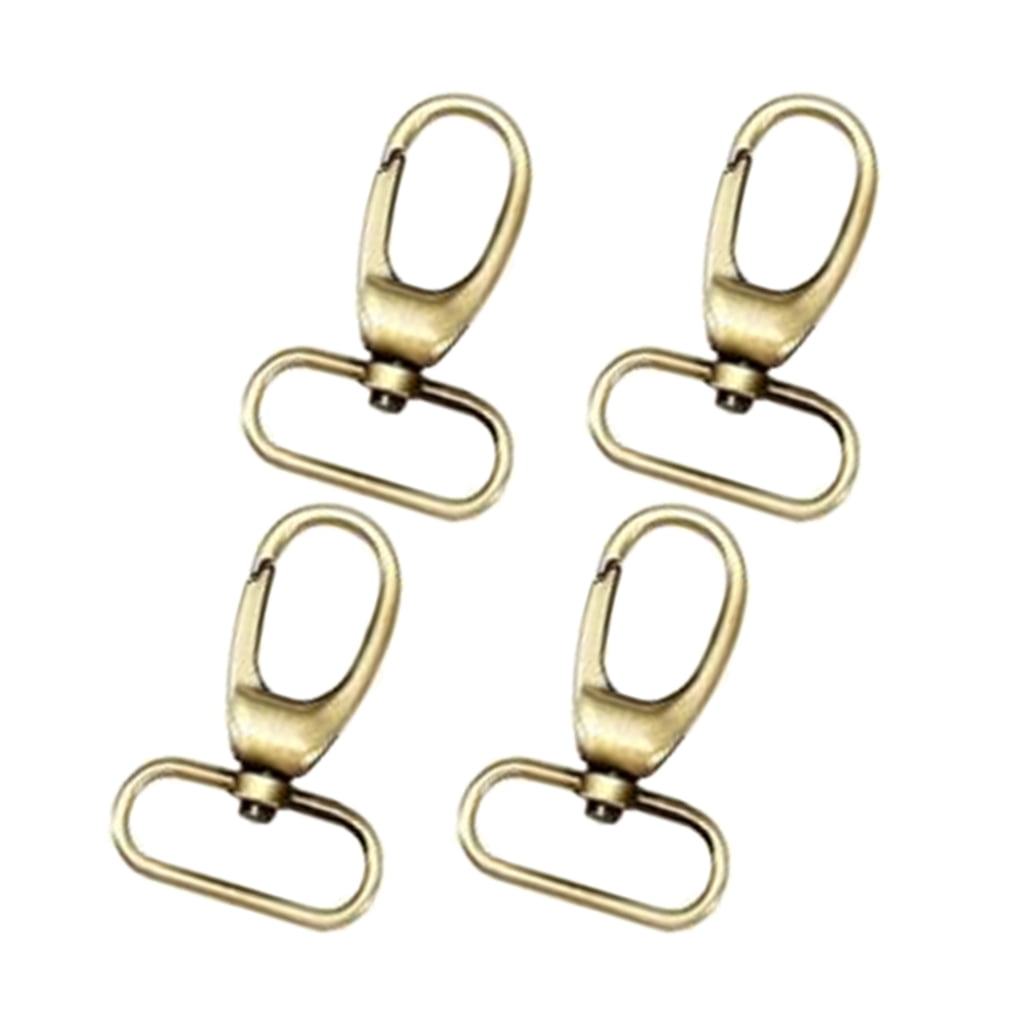 10x Gold D Swivel Trigger Spring Clips Hooks Metal Key Ring Lobster Clasps 