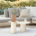 thumbnail image 4 of W18 in. Mid Century Modern Metal Single Round Coffee Table in Chalk White for Living Room, 4 of 5
