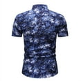 thumbnail image 3 of LSLJS Mens Casual Short Sleeve Printing Cardigan Turn-Down Collar T-Shirt Blouse Tops, 3 of 5