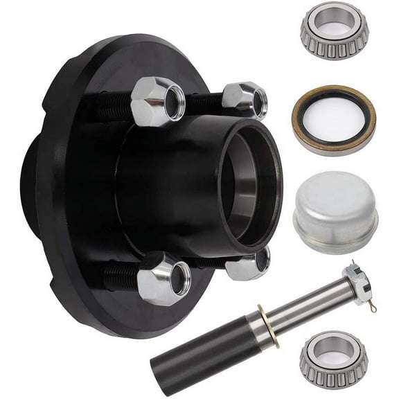 ECCPP Boat Trailer Hub Kit 4 Bolt 1-1/16 L44649 Black Round Spindles 2,000 Lbs Axle Kit Idler Hubs