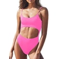 thumbnail image 2 of Greeniant Diosa de la playa destaca con trajes de baño sexys de una pieza, ropa de playa de verano, traje de baño, regalo, colores vibrantes Traje de baño rosa METRO, 2 of 6