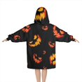 thumbnail image 2 of Black Halloween Pumpkin Faces Blanket Hoodies for Kids 6-13YR Oversize Wearable Blanket Hoodies for Boys Girls Teens, 2 of 7