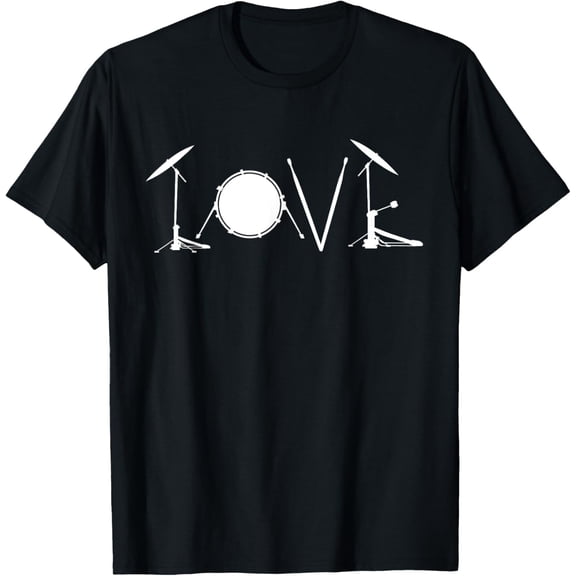 Drummers Drumming Gift Drum Love Drums Drummer T-Shirt men and women can wear,black,white,creative gift