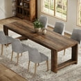 thumbnail image 4 of Tribesigns 86.61-inch Dining Table for 6-8 People,Farmhouse Narrow Long Kitchen Table, Dark Brown, 4 of 7
