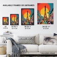 thumbnail image 4 of Eiffel Tower Sunset Vibrant Painting Busy Paris Street Pedestrians Walking To Monument Unframed Wall Art Print Poster Home Decor Premium, 4 of 5